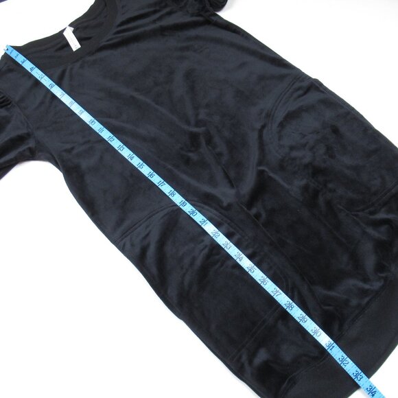 Anthropologie Daily Practice Velvet Puff-Sleeve Dress Black XS - Picture 8 of 11